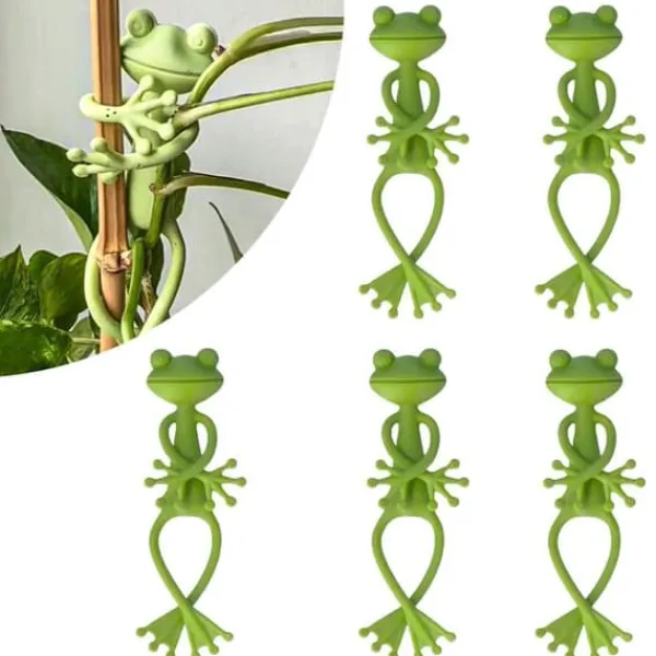 Krukker & Plantebeholdere^OBOSOE 5-Pack Frog Plant Support, Sød Frø Plantestativ Potteholder til indendørs og udendørs dekoration