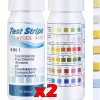 Pool- & Spatilbehør^OBOSOE 100-Pack 6-i-1 pool- og spa-teststrimler, vandtester - pH, klor, alkalinitet, cyanursyre, hårdhed