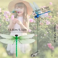 OBOSOE 50-pak havedekoration – 3D PVC sommerfugle på pinde og guldsmede med clips, til udendørs brug Havedekorationer
