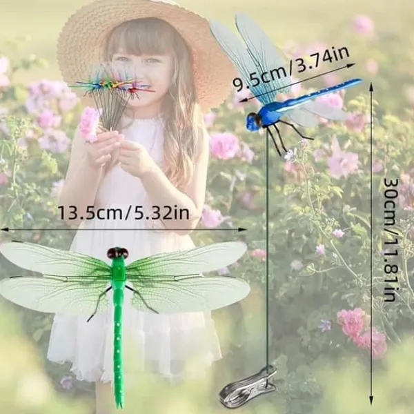OBOSOE 50-pak havedekoration – 3D PVC sommerfugle på pinde og guldsmede med clips, til udendørs brug Havedekorationer