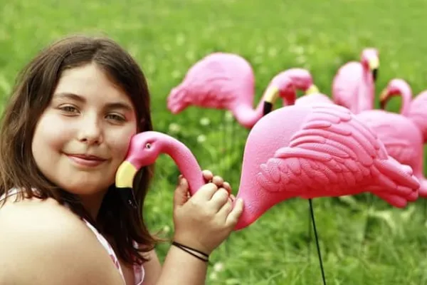 Havedekorationer^OBOSOE 2-pak lyserøde flamingo havepynt – 60 cm plastikstatuer til udendørs dekoration
