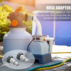 Pool- & Spatilbehør^OBOSOE 2-pak poolslangeadapter til Intex-pumper – poolslangeadapter passer til 32/38 mm indvendigt gevind