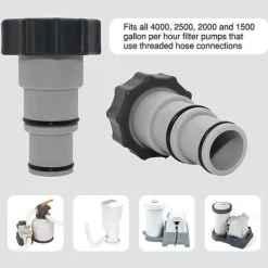 Pool- & Spatilbehør^OBOSOE 2-pak poolslangeadapter til Intex-pumper – poolslangeadapter passer til 32/38 mm indvendigt gevind