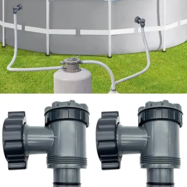 Pool- & Spatilbehør^OBOSOE 2-pak slangekoblinger med vandstop – til 1,5" poolslange – velegnet til filterpumper