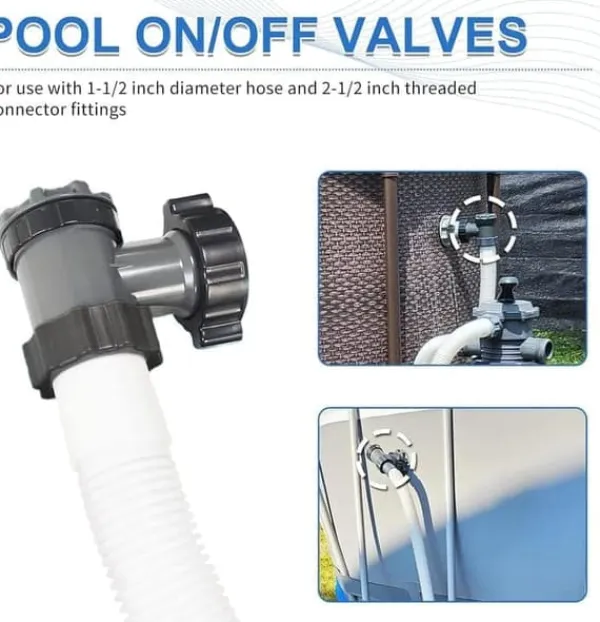 Pool- & Spatilbehør^OBOSOE 2-pak slangekoblinger med vandstop – til 1,5" poolslange – velegnet til filterpumper
