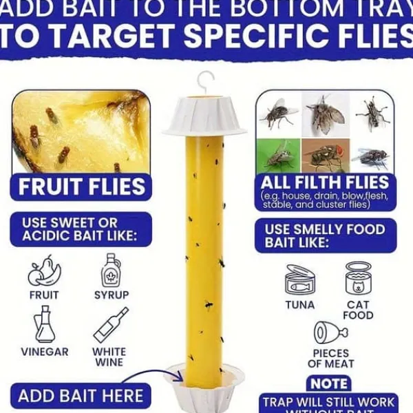 Skadedyrsfælder^OBOSOE 4-pak Sticky Fly Trap fluefælder til indendørs og udendørs – Selvklæbende fælder mod fluer og myg