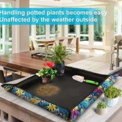 Krukker & Plantebeholdere^OBOSOE Plantemåtte/Pottebakker/Grydeskål - Beskyttelsesbetræk til Omplantning (75x75 cm), Vandtæt og Foldbar