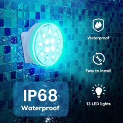 Pool- & Spatilbehør^OBOSOE poolbelysning 2-pak genopladelige LED undervandslamper, IP68 vandtæt med fjernbetjening – til pool, spa og fest