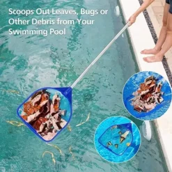Hot OBOSOE Poolnet/Poolskimmernet/Teleskopisk Stålstangnet - 160 cm Udtrækkelig Bladskimmer til Pool & Spa | Til under- og bebygget pool, dam og sauna Pool- & Spatilbehør