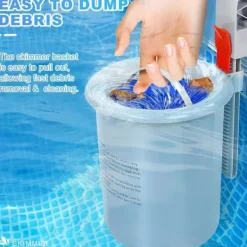 Best OBOSOE Poolskimmer til overjordisk pool – Vægmonteret overfladesi med aftagelig kurv, pooltilbehør Pool- & Spatilbehør