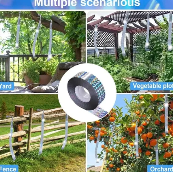 Best OBOSOE Scarecrow Reflekterende Tape - 50m, Naturlig Fugleafvisende og Dekorativ Insektmiddel & Dyreafvisende Middel