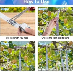 Best OBOSOE Scarecrow Reflekterende Tape - 50m, Naturlig Fugleafvisende og Dekorativ Insektmiddel & Dyreafvisende Middel