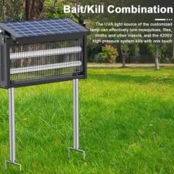 Discount OBOSOE Solar Light Myggedræber Udendørs & Indendørs - Vandtæt 45×25×18cm, 4500V til Altan/Camping Insektmiddel & Dyreafvisende Middel