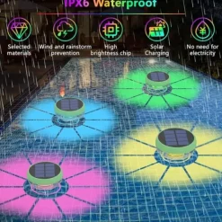 Outlet OBOSOE Solar Lights til Pool - 2-Pack RGB LED lys med automatisk farveskift, perfekt til fest og dekoration Pool- & Spatilbehør