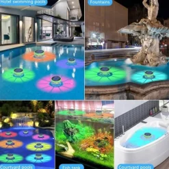 Outlet OBOSOE Solar Lights til Pool - 2-Pack RGB LED lys med automatisk farveskift, perfekt til fest og dekoration Pool- & Spatilbehør