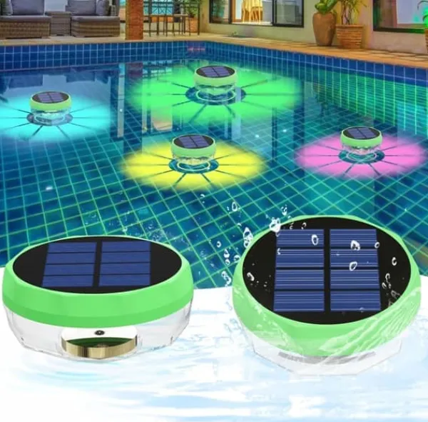 Outlet OBOSOE Solar Lights til Pool - 2-Pack RGB LED lys med automatisk farveskift, perfekt til fest og dekoration Pool- & Spatilbehør