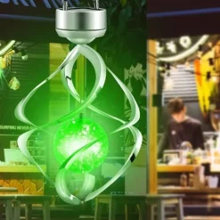 Vinddekoration^OBOSOE Solar Powered Wind Chime & Lantern - Auto Color Changing, Vejrbestandig LED Udendørs Dekoration Til Have, Halloween