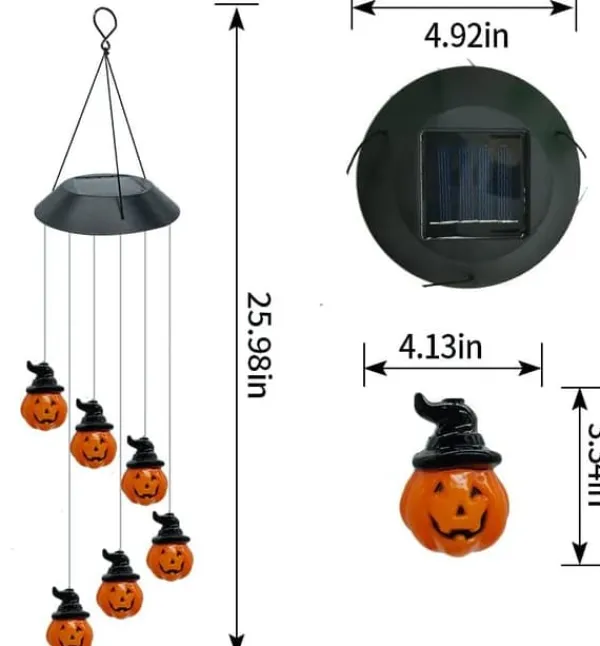 Vinddekoration^OBOSOE Solar Pumplight Lanterner med Vindspil - Farveskiftende LED til udendørs brug | Perfekt gave til bedstemor