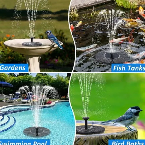 Springvand & Damme^OBOSOE Solar Springvand Vandfontæne 13 cm – Flydende Pumpe til Fuglebad, Dam & Pool