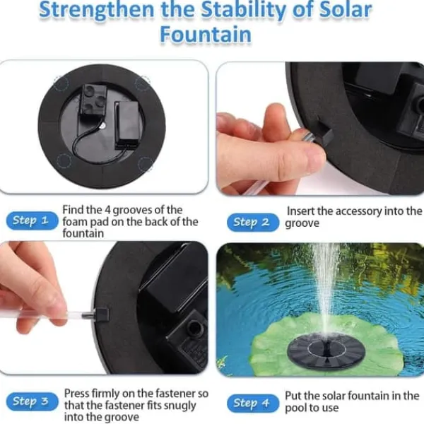 Springvand & Damme^OBOSOE Solar Springvand Vandfontæne 13 cm – Flydende Pumpe til Fuglebad, Dam & Pool
