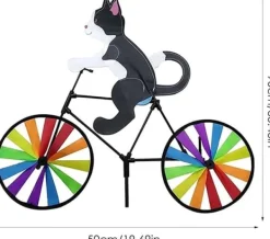 Discount OBOSOE vindmølle med cykelkat – 3D havedekoration til udendørs brug Vinddekoration
