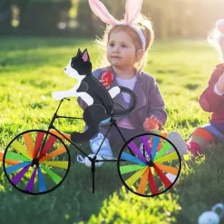 Discount OBOSOE vindmølle med cykelkat – 3D havedekoration til udendørs brug Vinddekoration