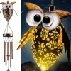 Best OBOSOE Vindspil med solcelle – Ugle i Metal til have, terrasse og gaver til mor og mormor Vinddekoration