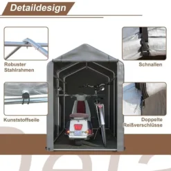 Sale Opbevaringsrum 187x100x160 cm, cykelgarage, haveskur, lagerzelt, mørkegrå Skure, Garager & Carports