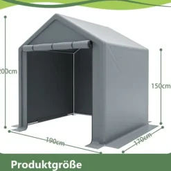 Discount Opbevaringsrum 190x170x200 cm, cykelgarage, haveskur, redskabsskur, lagerzelt, mørkegrå Skure, Garager & Carports
