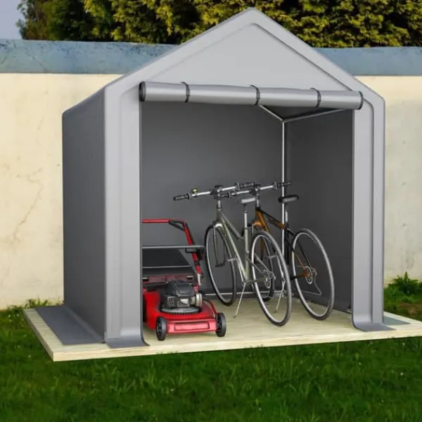 Discount Opbevaringsrum 190x170x200 cm, cykelgarage, haveskur, redskabsskur, lagerzelt, mørkegrå Skure, Garager & Carports