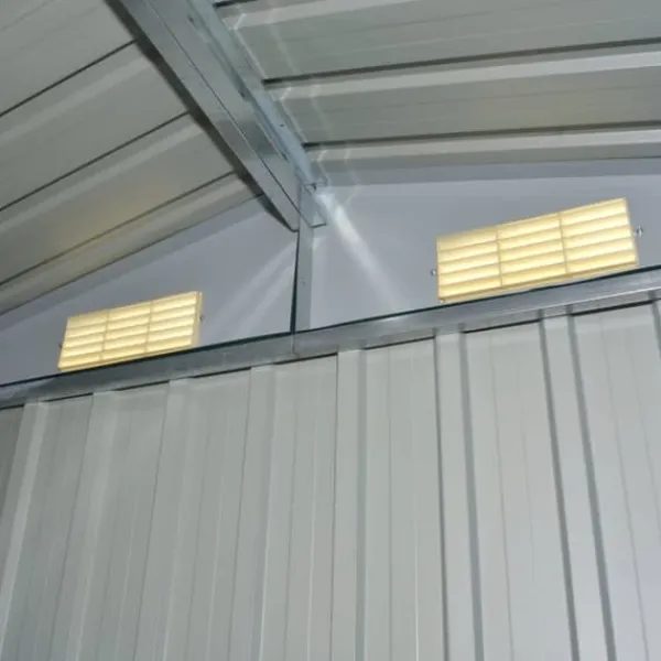 Best Opbevaringsskur i metal - Holdbart og vejrbestandigt | Størrelse: 204x132x186 cm | Farve: Grå Skure, Garager & Carports