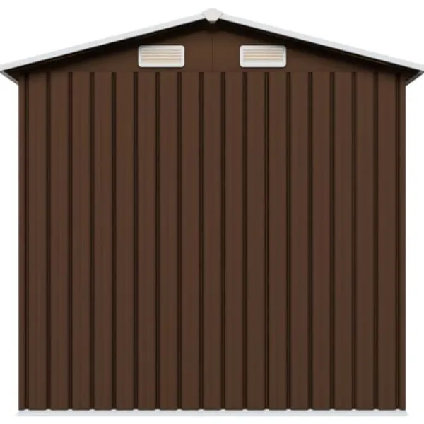 Skure, Garager & Carports^Opbevaringsskur til haven 204x132x186 cm stål brun - Haveskur - Haveskure - Home & Living