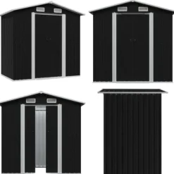 Sale Opbevaringsskur til haven 204x132x186 cm stål antracitgrå - Haveskur - Haveskure - Home & Living Skure, Garager & Carports