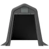 Skure, Garager & Carports^Opbevaringsskur 245x183x217 cm grå – alsidig som redskabsskur, cykelskur eller carport, vandafvisende PE-materiale med rullegardiner