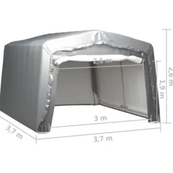 Skure, Garager & Carports^Opbevaringstelt 370x370 cm - Vandtæt og UV-resistent | Farve: Grå | Størrelse: 370x370 cm