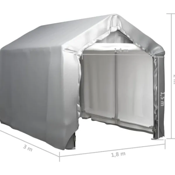 Skure, Garager & Carports^Opbevaringstelt 180x300 cm stål grå - Telt - Telte - Home & Living