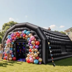 Hot Oppustelig natklub 9x6x4 m sort, Oxford-stof Telte & Lysthuse