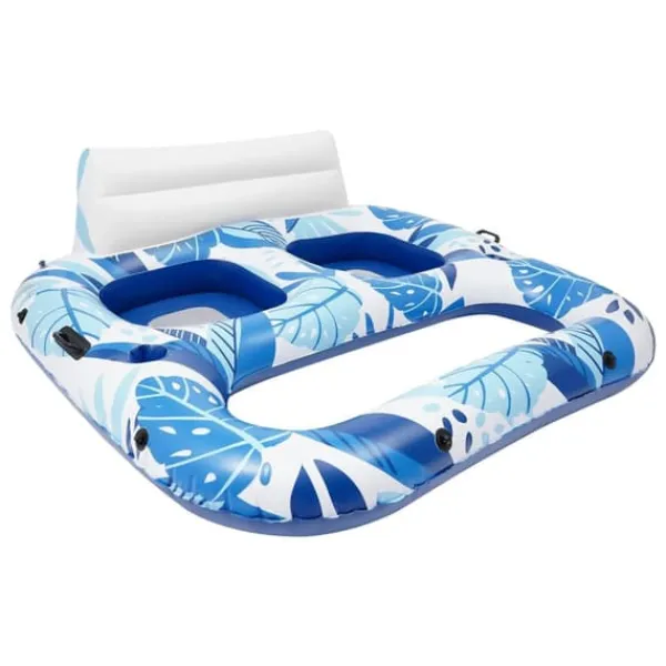 Pool- & Spatilbehør^Oppustelig Pool Flåde, Dobbelt Sæde Design, Indbyggede Kop Holdere,Blå