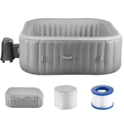 Online Oppusteligt Spa, 4-6 Personer, 1850 x 660 mm, Firkantet Bærbar, Udendørs Brug, Robust Og Komfortabel Spa & Udendørsbad