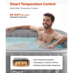 Online Oppusteligt Spa, 4-6 Personer, 1850 x 660 mm, Firkantet Bærbar, Udendørs Brug, Robust Og Komfortabel Spa & Udendørsbad