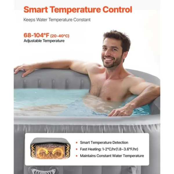 Online Oppusteligt Spa, 4-6 Personer, 1850 x 660 mm, Firkantet Bærbar, Udendørs Brug, Robust Og Komfortabel Spa & Udendørsbad