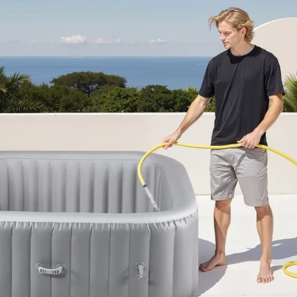 Online Oppusteligt Spa, 4-6 Personer, 1850 x 660 mm, Firkantet Bærbar, Udendørs Brug, Robust Og Komfortabel Spa & Udendørsbad