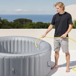 Spa & Udendørsbad^Oppusteligt Spabad 2-4 Personer, 1800x660 mm Rund, Bærbar Udendørs Spa, Komfortabel og Slidstærk