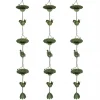 Online Outsunny 3 stk. Grøn Regnkæde i Metal - 123cm - Med Kolibri & Lotusklokke Dekoration - Til Tagrender Havedekorationer