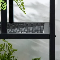 New Outsunny Blomsterreol - Metal, Sort, 4 Niveauer, 91x25x83cm Plantestativer