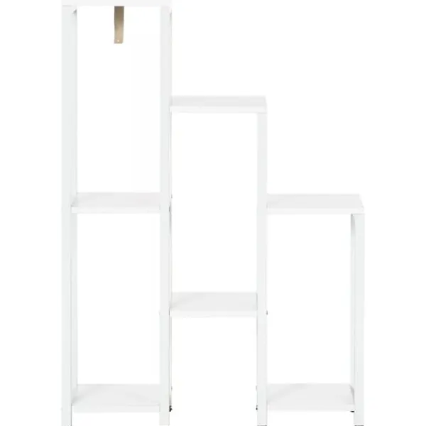 Plantestativer^Outsunny Blomsterstander Mellemrumsholder Hylder Hvid Stål 7 Niveauer Indendørs Udendørs 65x23x94.5cm