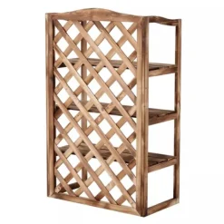 Online Outsunny Blomsterstativ i grantræ, 3 etager, natur, 75x38x120cm Plantestativer