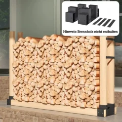 Tilbehør Til Brændeovne & Pejse^Outsunny 2-delt Brændestativ i Metal - Sort, 33,5x10x15,5cm - Robust og Vejrbestandig