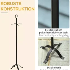 Tilbehør Til Brændeovne & Pejse^Outsunny 5-delt pejsesæt i sort metal - komplet værktøj til pejs og bålplads