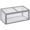 Sale Outsunny drivhus af grantræ og polycarbonat, grå, 90x46x40cm Drivhus